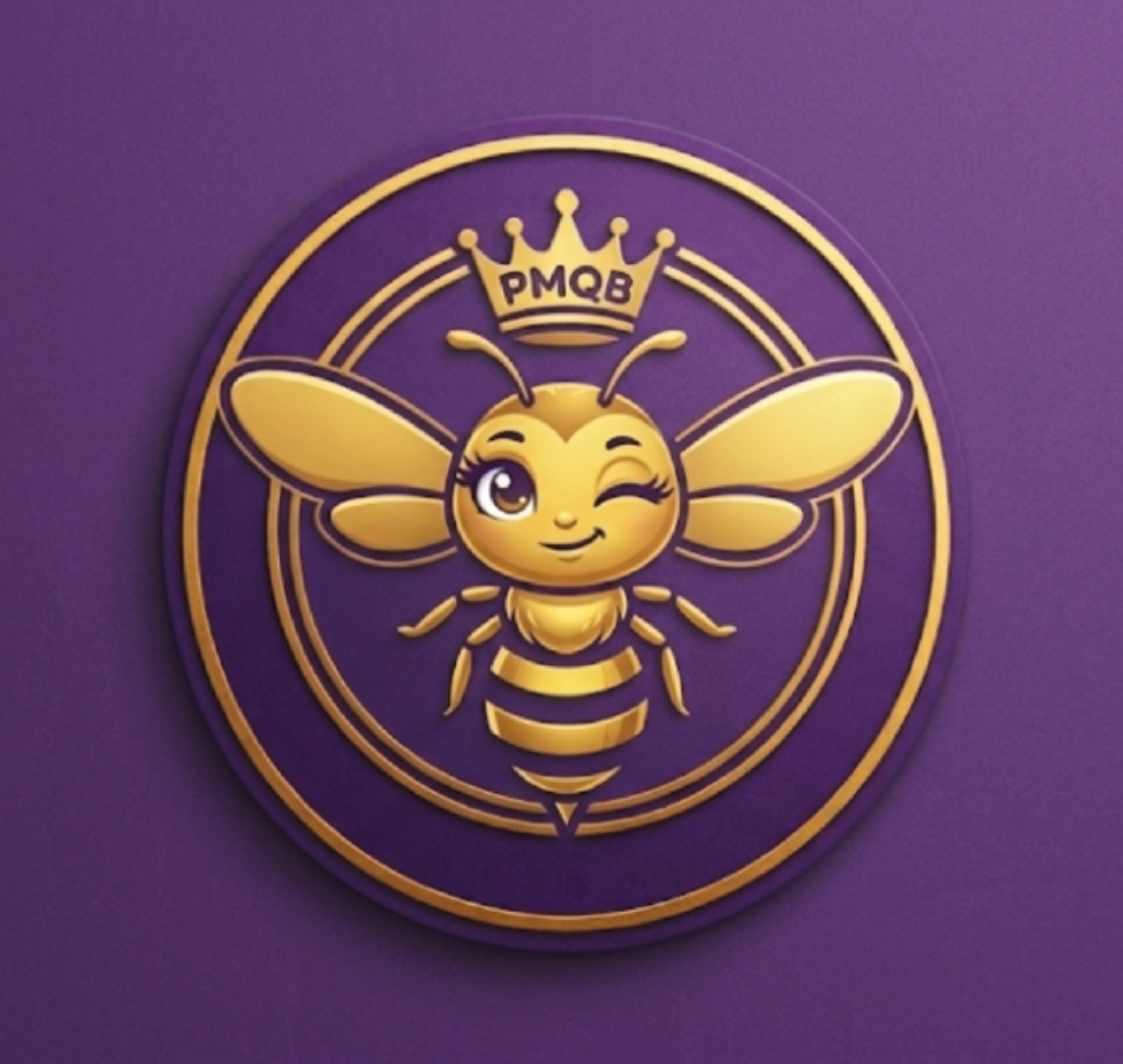 PM Queen Bee, a golden crowned bee emblem